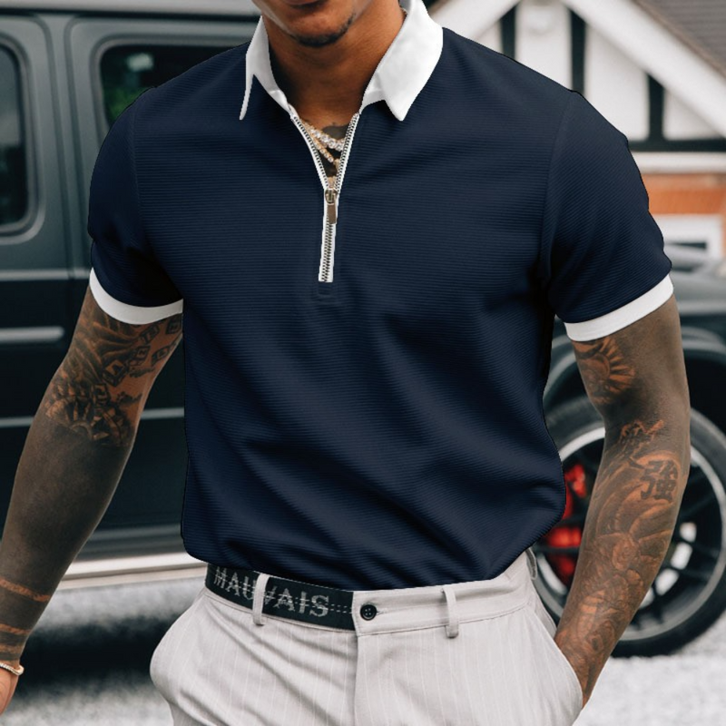 Edvard - Elegantes Poloshirt mit halbem Reißverschluss für Herren