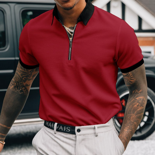 Edvard - Elegantes Poloshirt mit halbem Reißverschluss für Herren