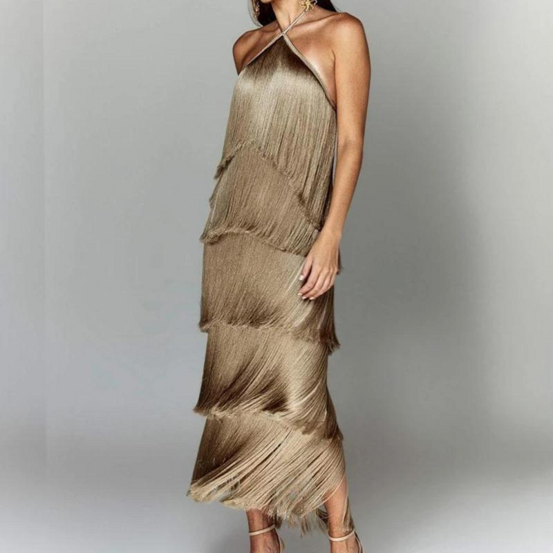 Elegante Mehrlagige Damenkleid für Festliche Anlässe