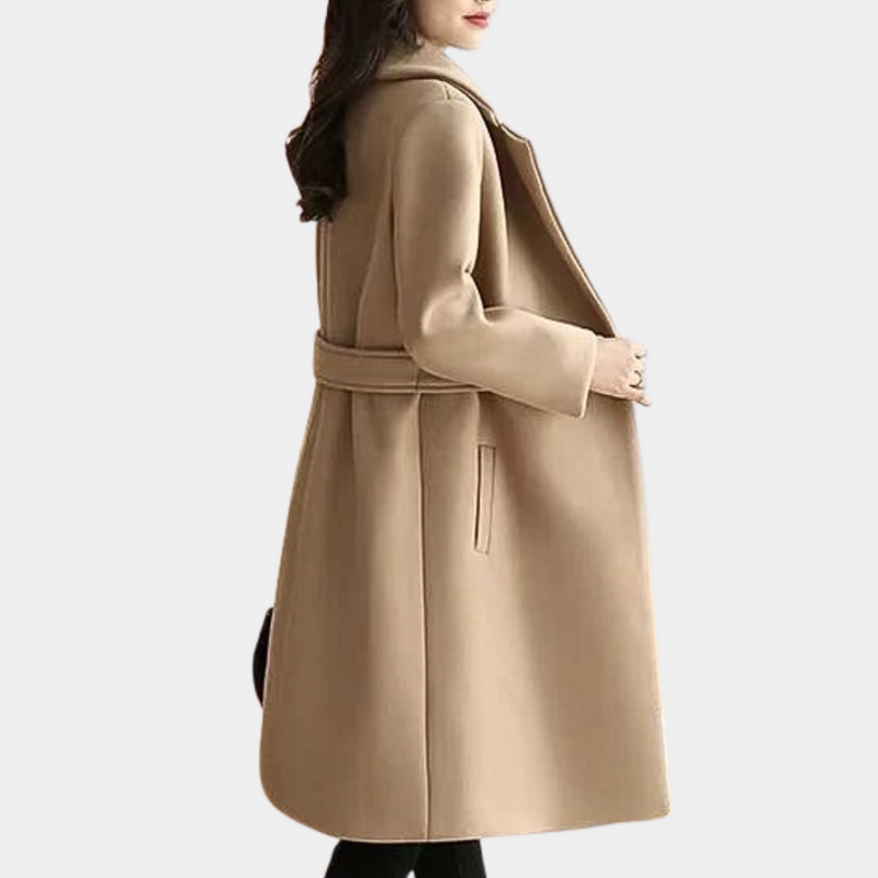 Damen Wintermantel | Warm & Elegant | Winddichtes Design | Stricktextur