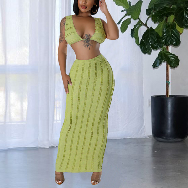 Gavrilla - Trendiges Crop-Top und Maxirock