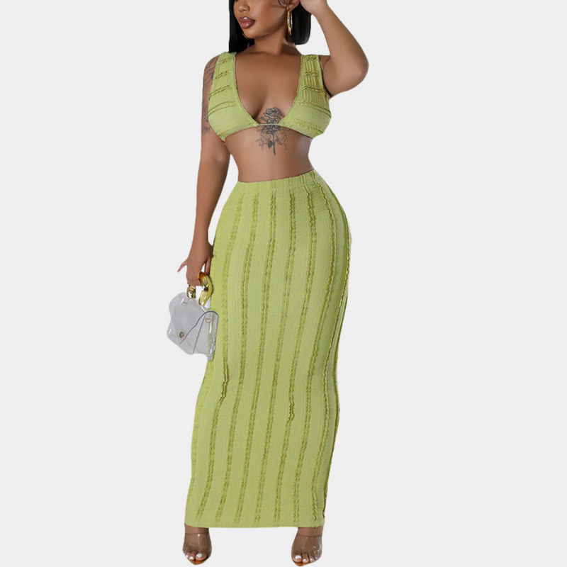 Gavrilla - Trendiges Crop-Top und Maxirock