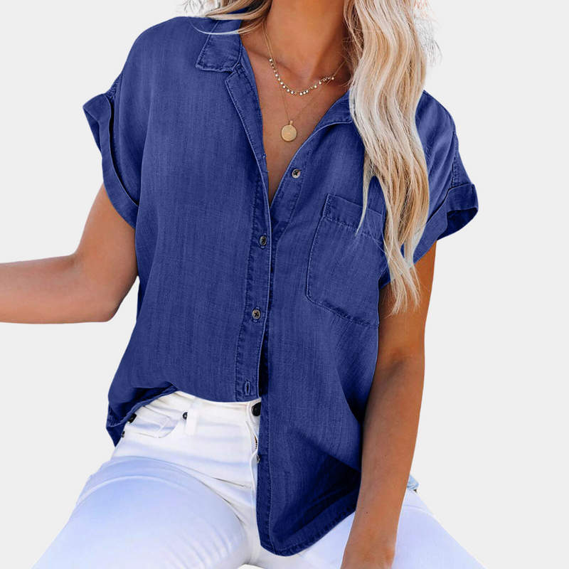 Shaloni - Moderne lässige Denim-Bluse für Frauen
