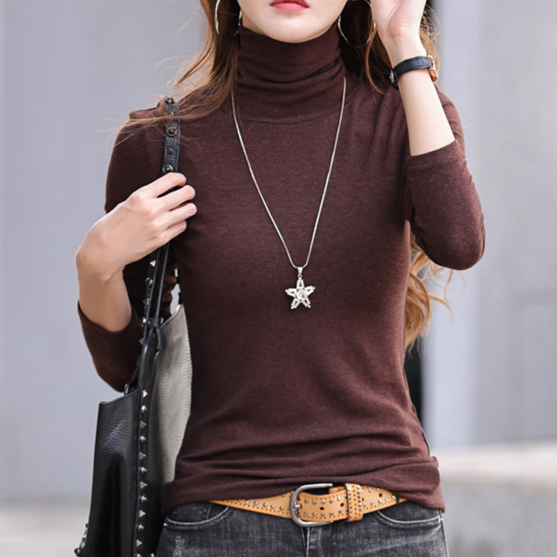 Zelia - Damen-Rollkragen-T-Shirt