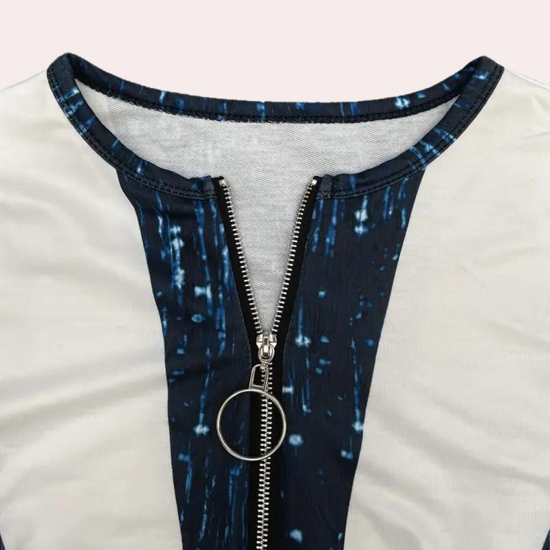 Leocadia - Modernes Langarm-Zip-up-Shirt für Frauen