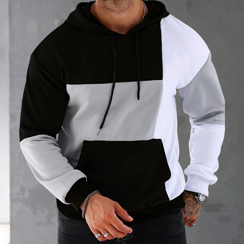 Bequeme colorblock Kapuzenpullover für Herren