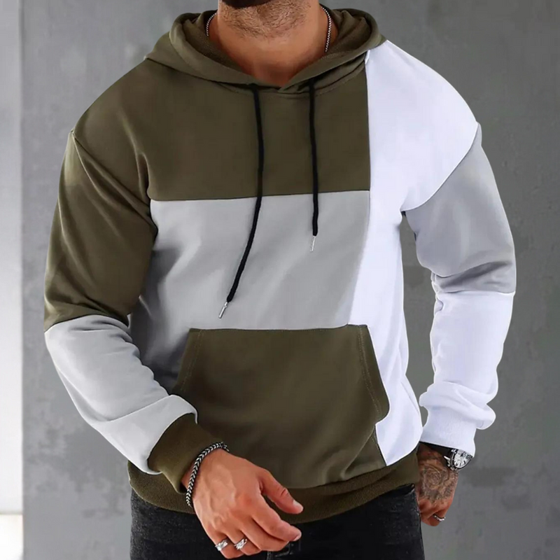 Bequeme colorblock Kapuzenpullover für Herren