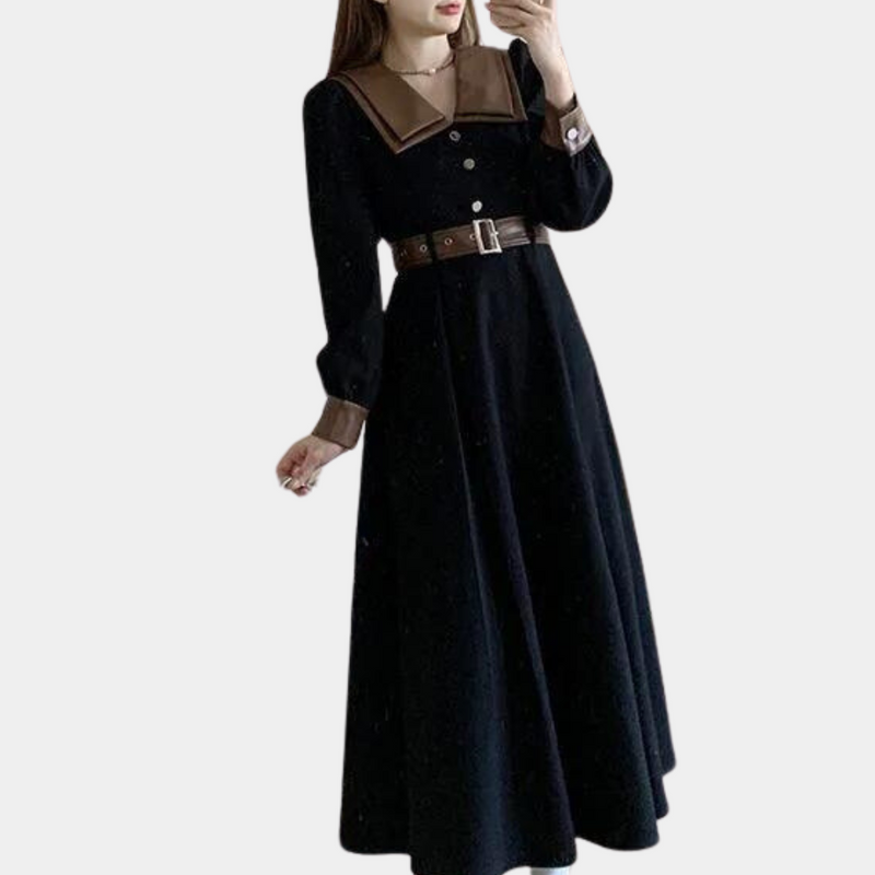 Elegante Frauenkleid mit Gürtel für jeden Anlass