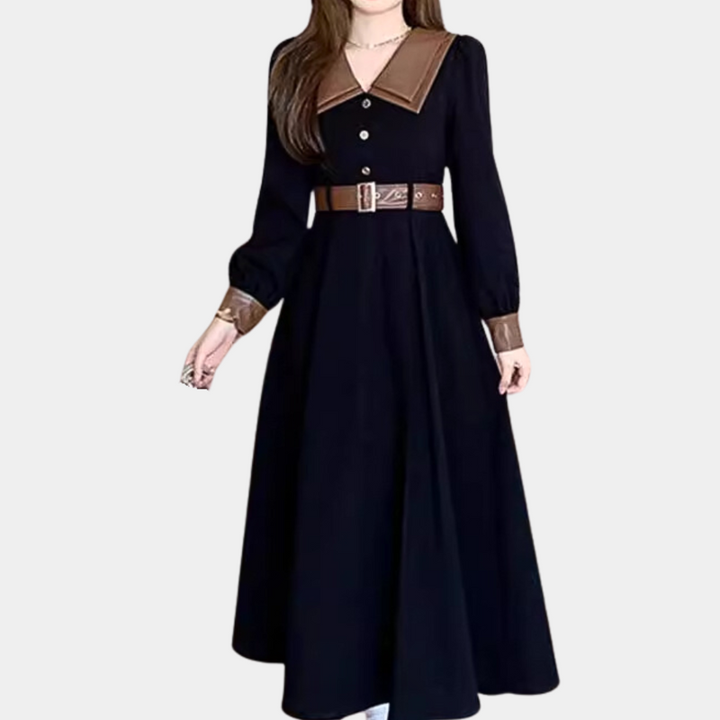 Elegante Frauenkleid mit Gürtel für jeden Anlass
