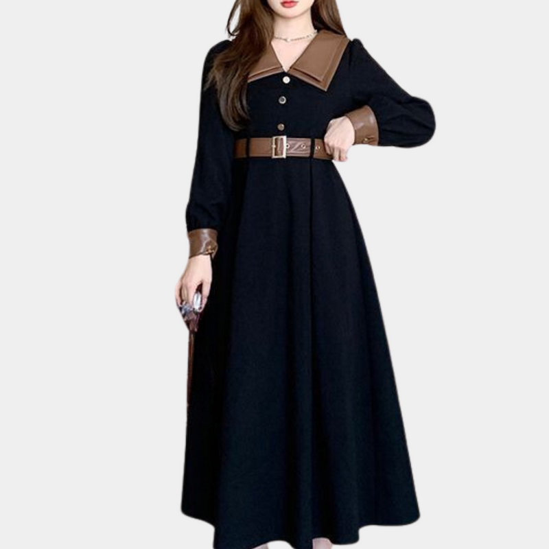 Elegante Frauenkleid mit Gürtel für jeden Anlass