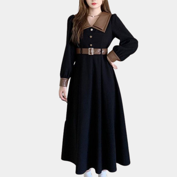 Elegante Frauenkleid mit Gürtel für jeden Anlass
