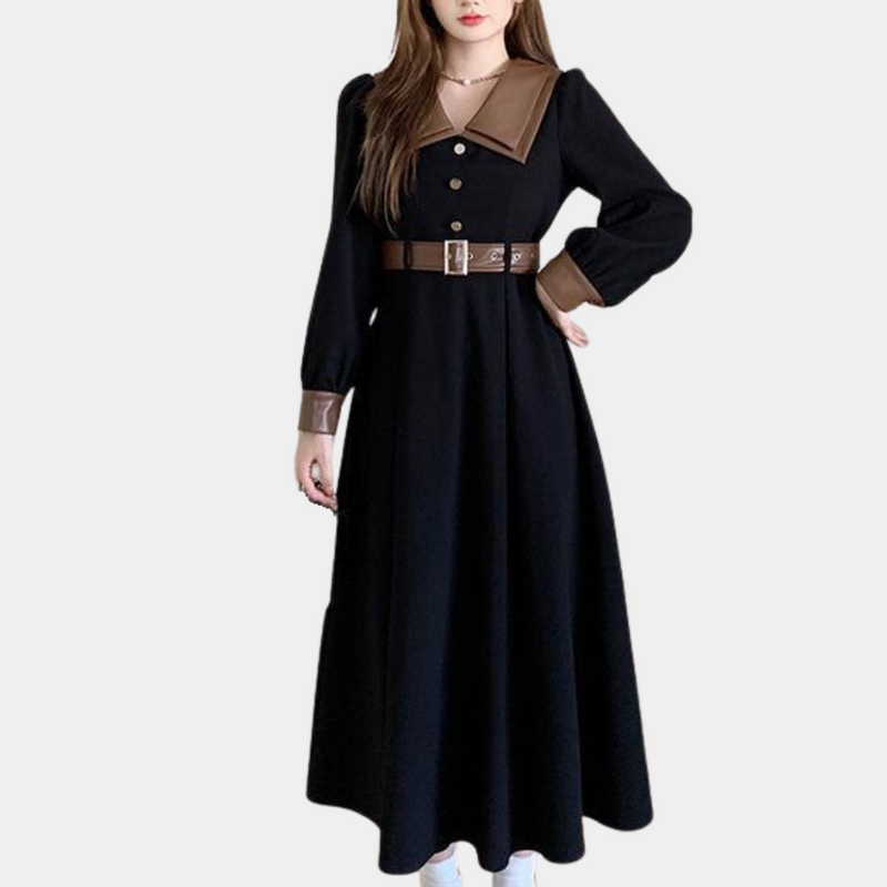 Elegante Frauenkleid mit Gürtel für jeden Anlass