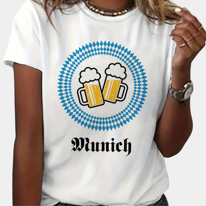 Viviane - Damen Oktoberfest Shirt mit Rundhalsausschnitt
