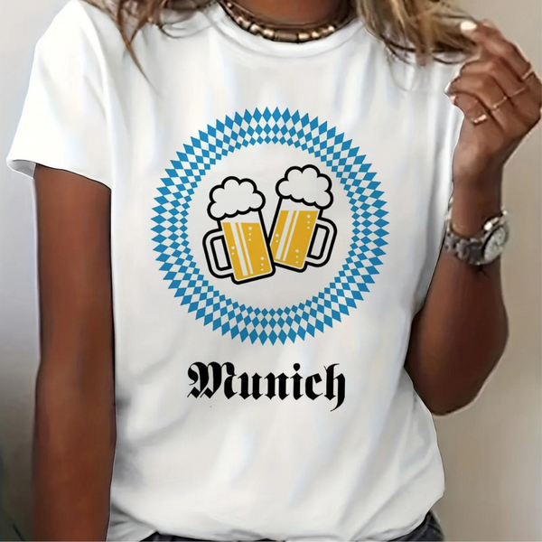 Viviane - Damen Oktoberfest Shirt mit Rundhalsausschnitt