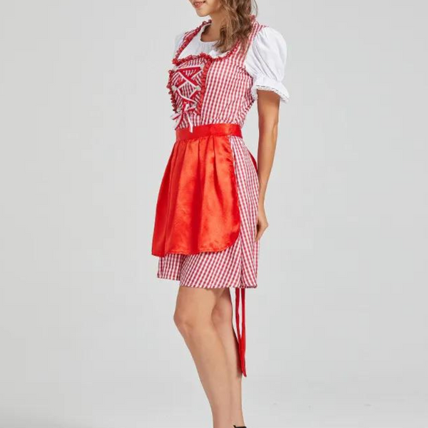 Elegante Damenkleidung für das Oktoberfest im Karomuster