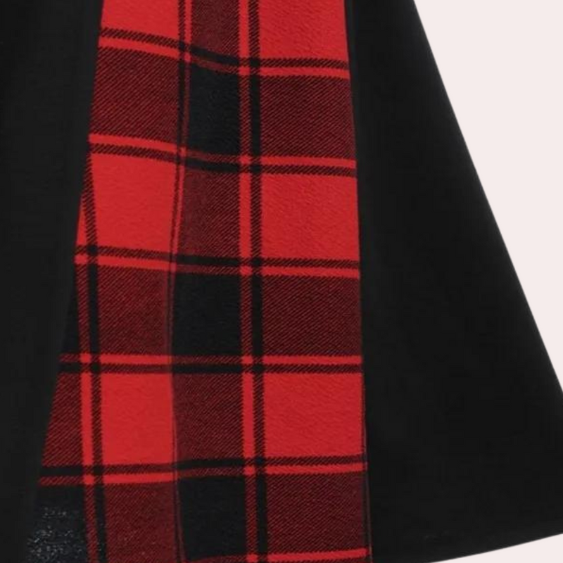 Elegantes A-Linien-Kleid mit stilvollem Karomuster