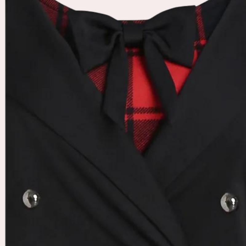 Elegantes A-Linien-Kleid mit stilvollem Karomuster