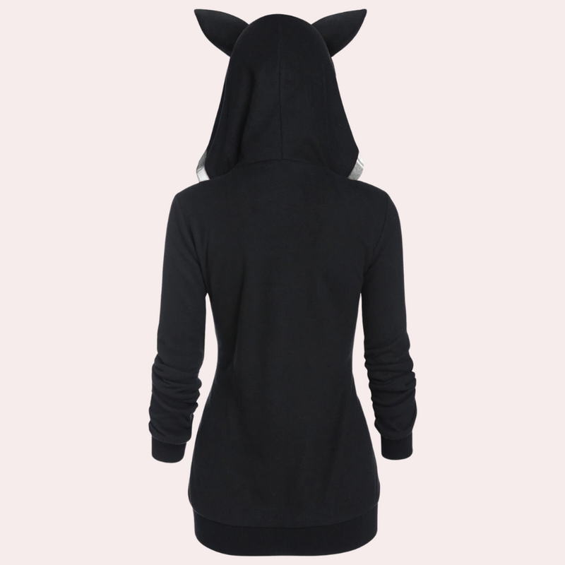 Elektra – Warmer Mantel mit Katzenohren für Damen