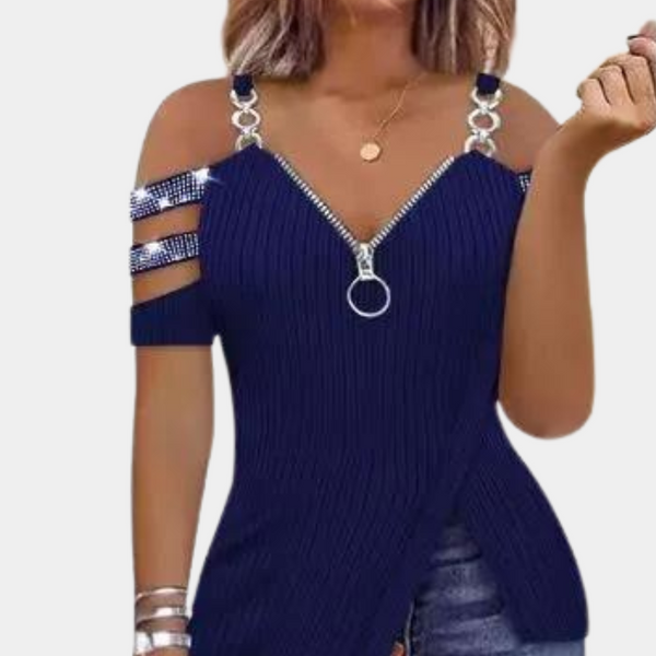 Pavlina - Stylisches Damen-Top mit Schulterriemen-Akzent