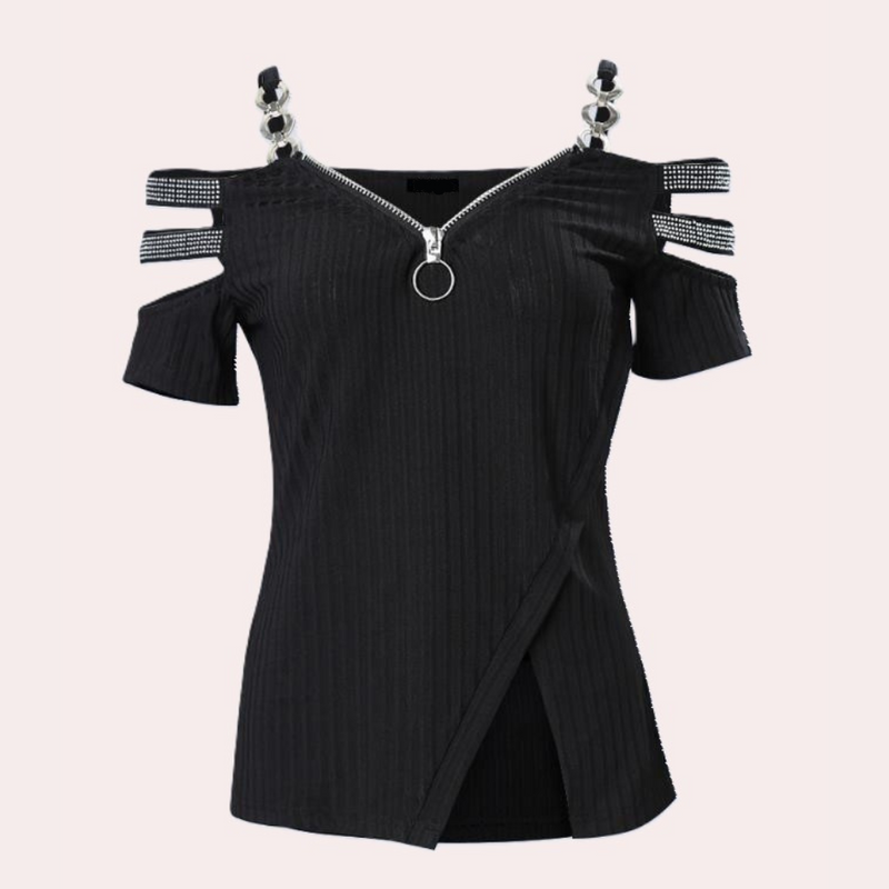 Pavlina - Stylisches Damen-Top mit Schulterriemen-Akzent