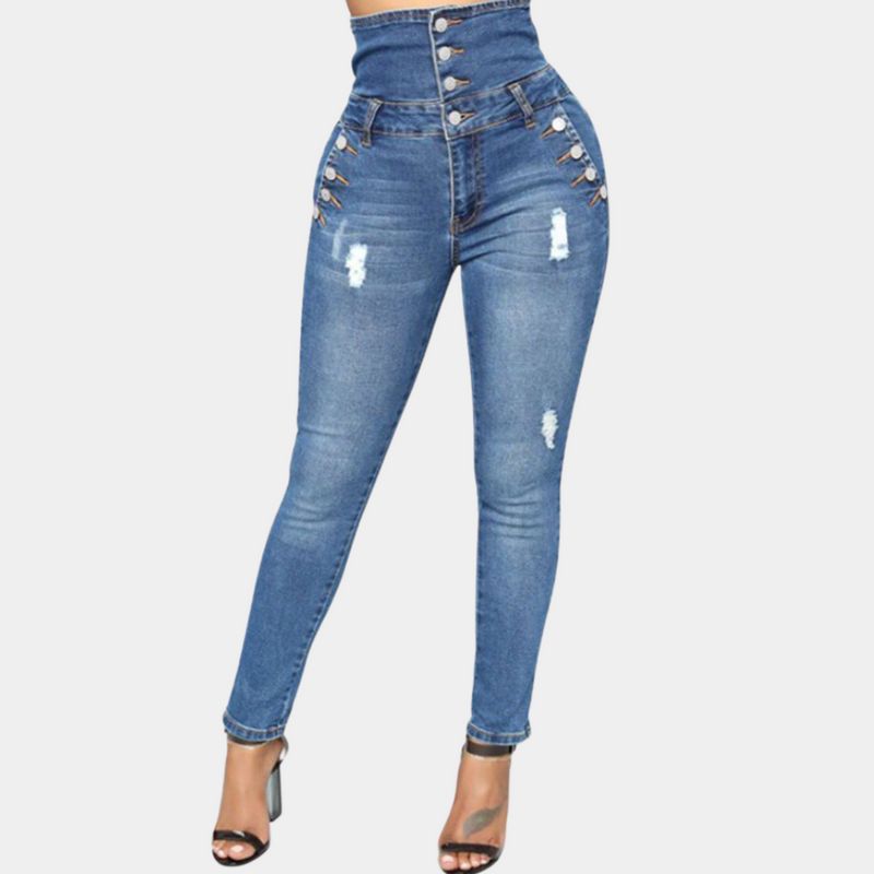 Elegante Hochtaillierte Skinny Hose für Damen
