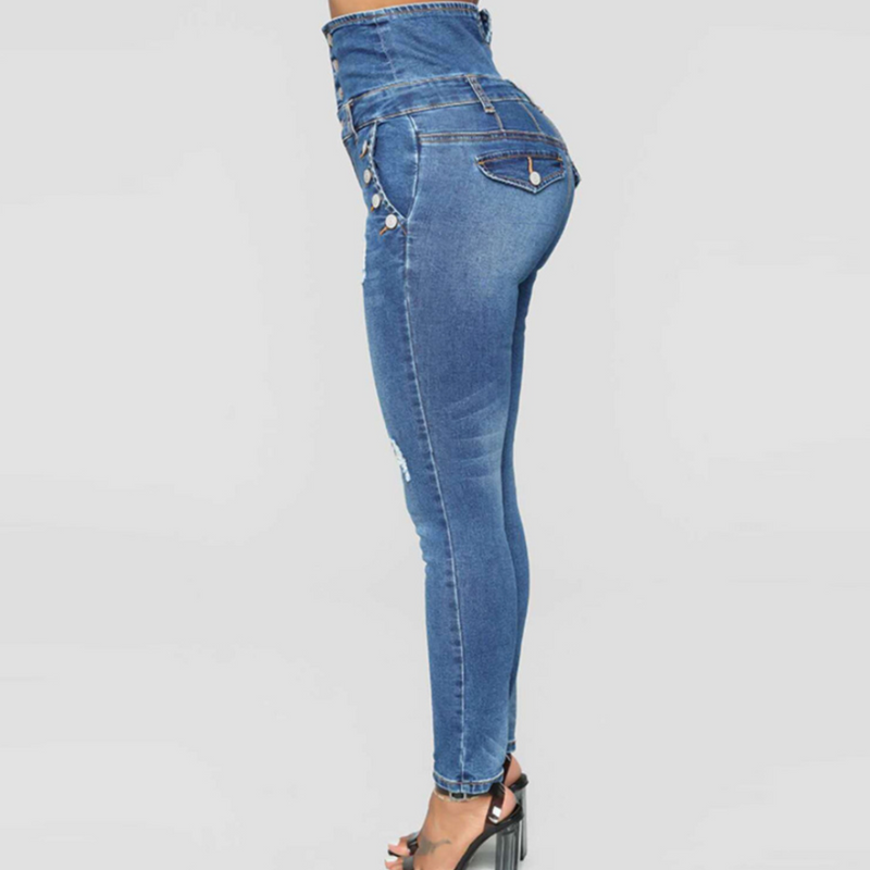 Elegante Hochtaillierte Skinny Hose für Damen