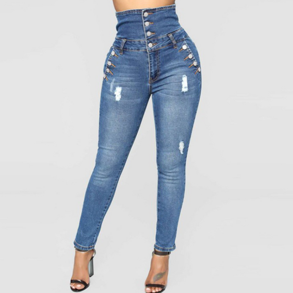 Elegante Hochtaillierte Skinny Hose für Damen