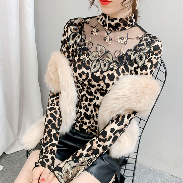 Dorotea - Elegantes Damen-Top mit Leopardenmuster