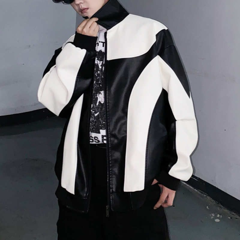 Bequeme Farbblockjacke mit Reißverschluss für Männer