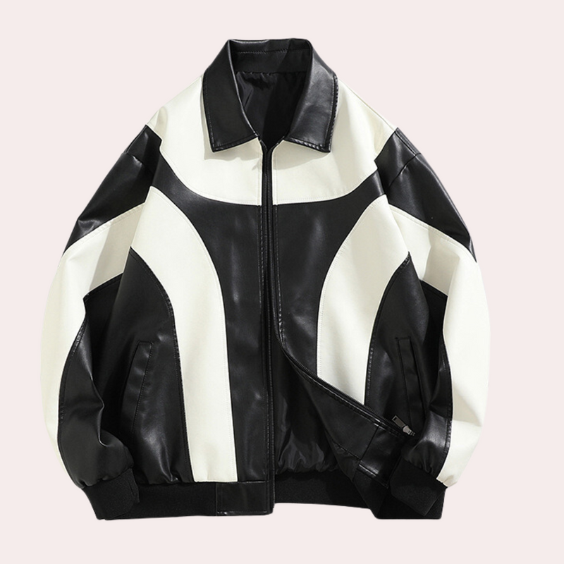 Bequeme Farbblockjacke mit Reißverschluss für Männer
