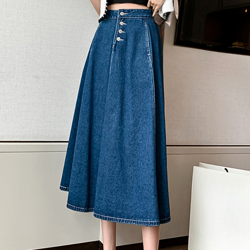 Elegante lange Denim-Rock für Damen im zeitlosen Design