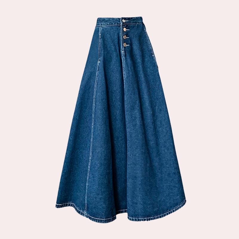Elegante lange Denim-Rock für Damen im zeitlosen Design