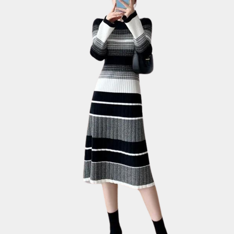 Elegantes Lässiges Gestreiftes Midi-Kleid für Damen
