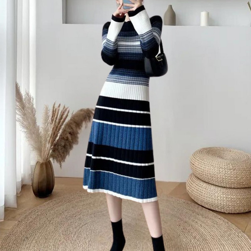 Elegantes Lässiges Gestreiftes Midi-Kleid für Damen