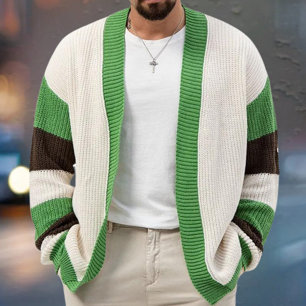 Elegantes, farbenfrohes Herrenstrickjacke