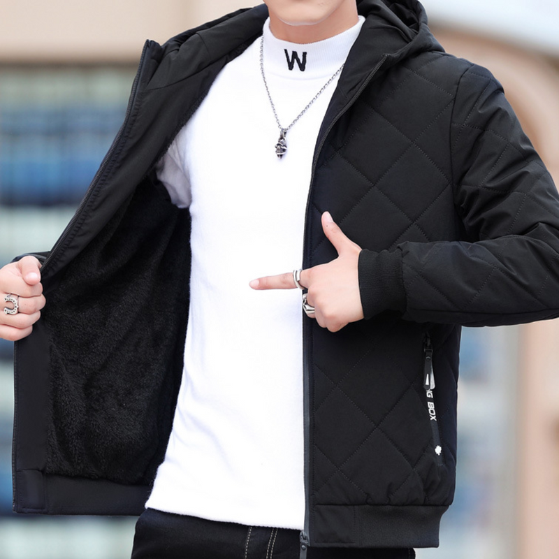Warme und bequeme Herrenjacke mit Kapuze