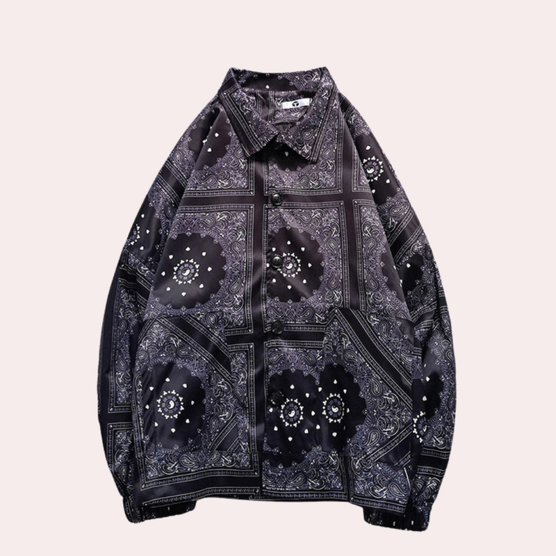 Modische langärmelige Jacke mit Paisleymuster