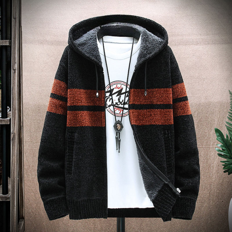 Warme und bequeme Herrenjacke mit Kapuze
