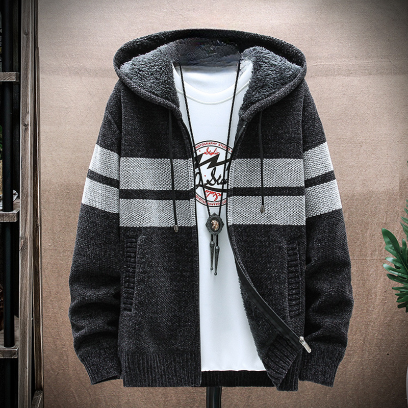 Warme und bequeme Herrenjacke mit Kapuze