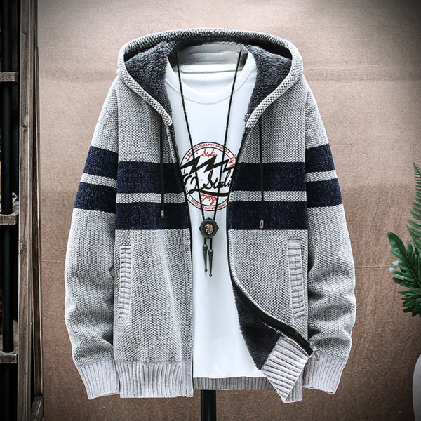 Warme und bequeme Herrenjacke mit Kapuze