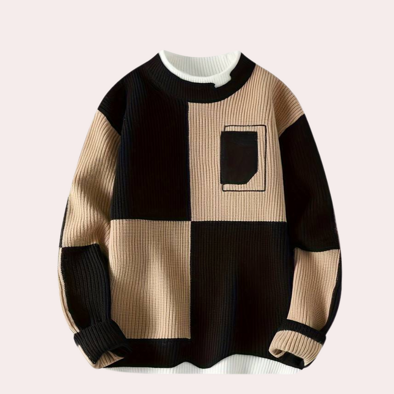 Stylischer Farbblock Pullover für Herren