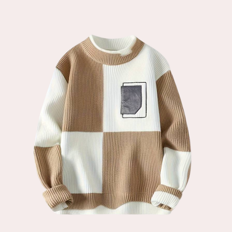 Stylischer Farbblock Pullover für Herren