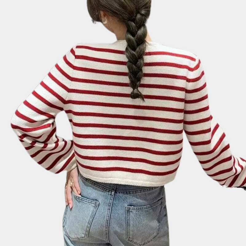 Alenka - Stylische gestreifte Strickjacke für Frauen