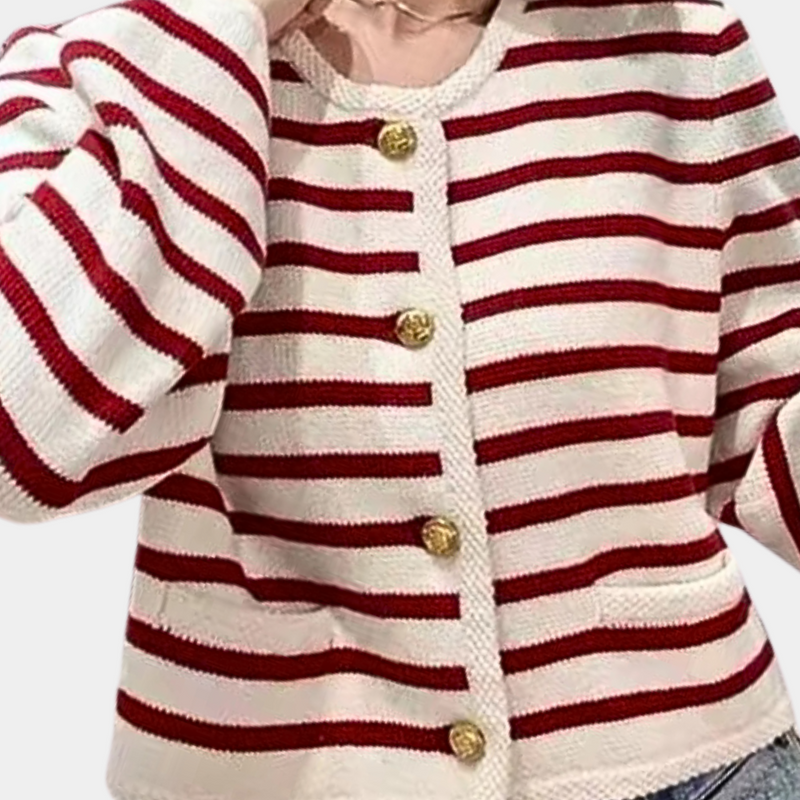 Alenka - Stylische gestreifte Strickjacke für Frauen