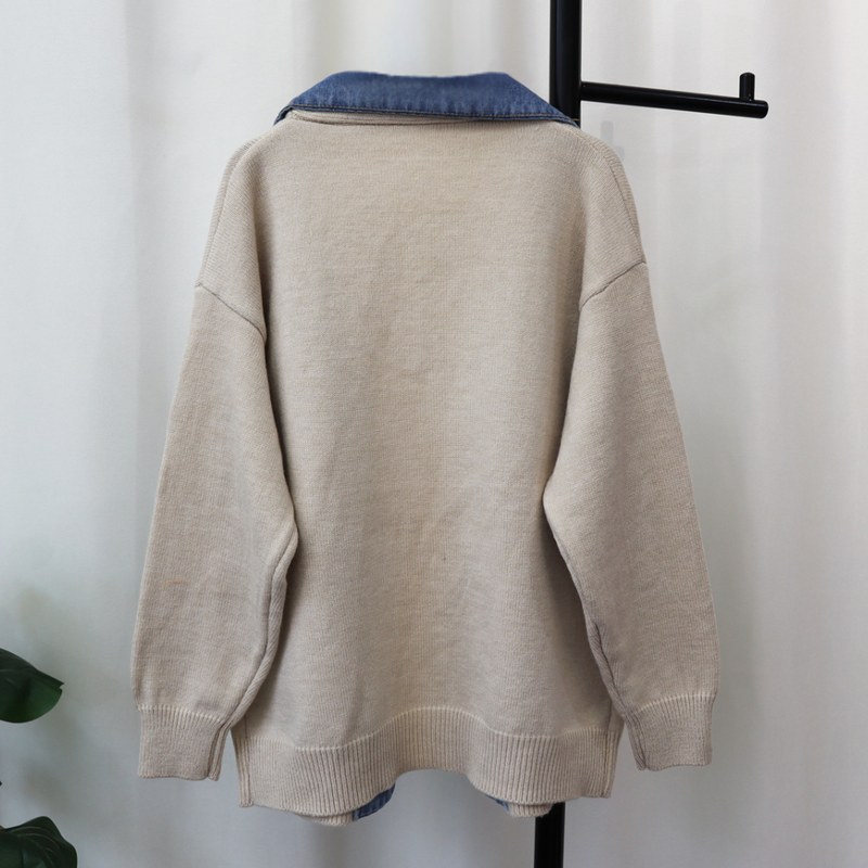 Hadria - Stilvolle gestrickte Damenweste mit Denim-Akzenten