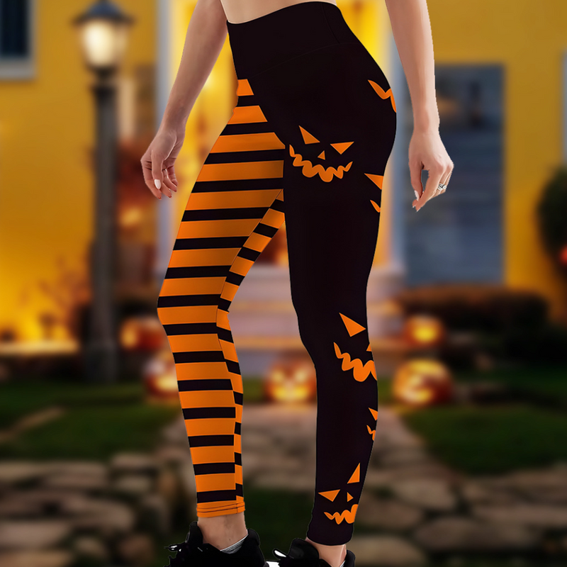 Bequeme Damenleggings für Halloween mit elastischem Komfort