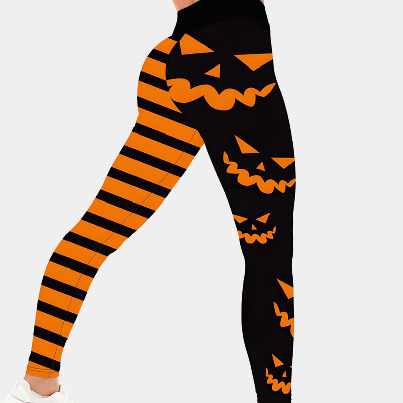 Bequeme Damenleggings für Halloween mit elastischem Komfort