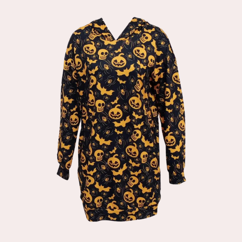 Bequemes und stilvolles Halloween Mini-Kleid mit Kapuze
