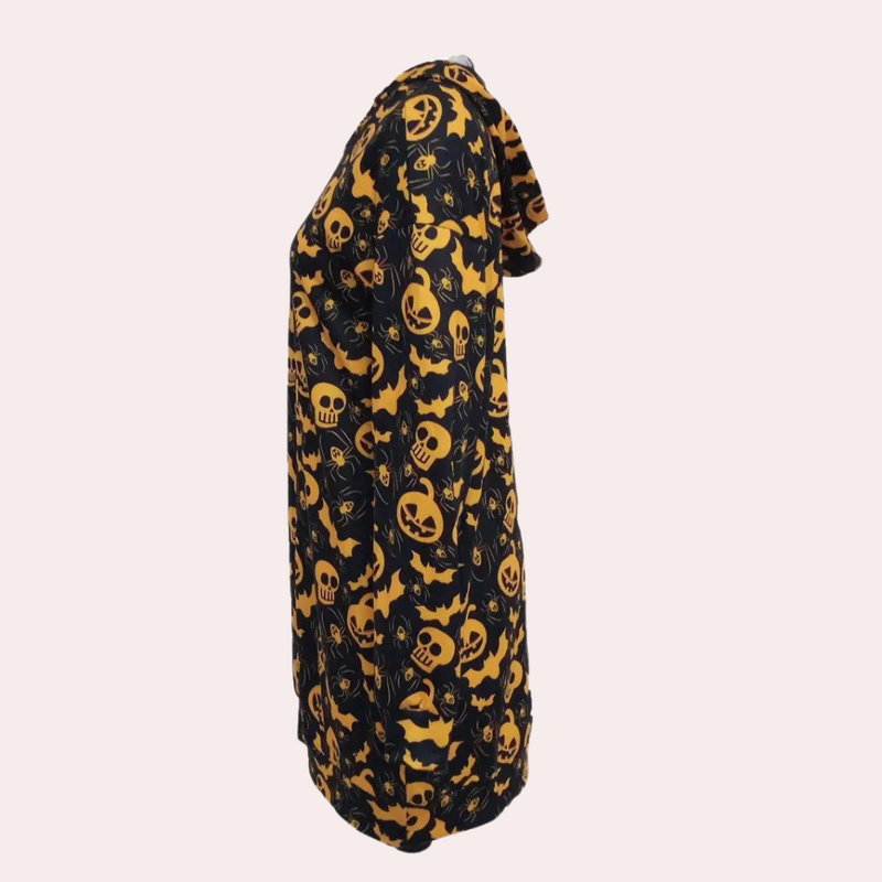 Bequemes und stilvolles Halloween Mini-Kleid mit Kapuze