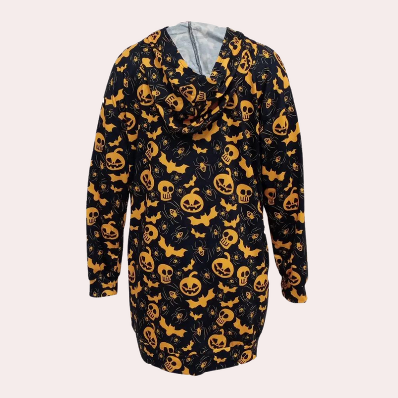 Bequemes und stilvolles Halloween Mini-Kleid mit Kapuze